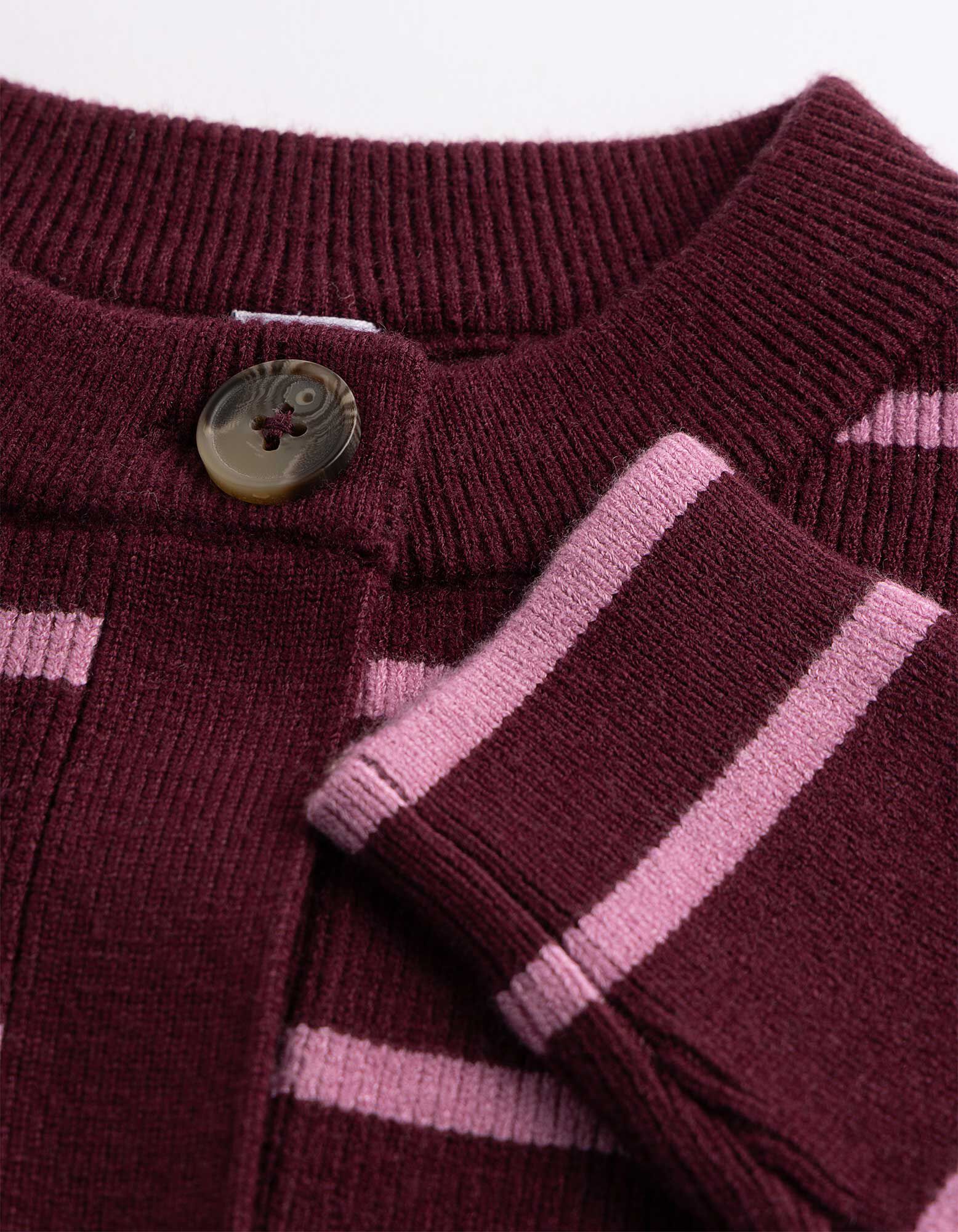 Cardigan - Rippstrick - Dunkelrot