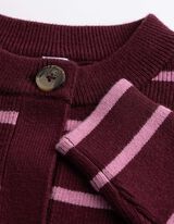 Cardigan - Rippstrick - Dunkelrot