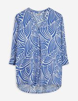 Bluse - Allover-Muster - hellblau