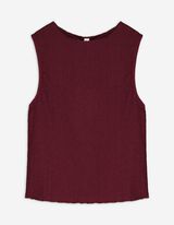 Top - Mockneck - dunkelrot
