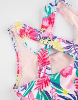 Jednodielne plavky - Volány - biely