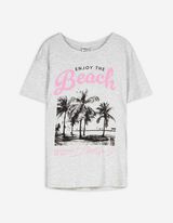 T-Shirt - Print - hellgrau