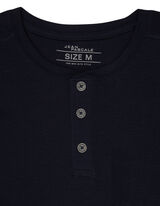 Herren Serafino-Longsleeve aus reiner Baumwolle