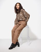 Pantaloni da jogging - Imitazione di camoscio - marrone