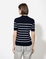 Camicia in maglia - Collo alla coreana - blu scuro