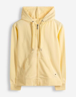 Sweatjacke - Kapuze mit Tunnelzug - gelb