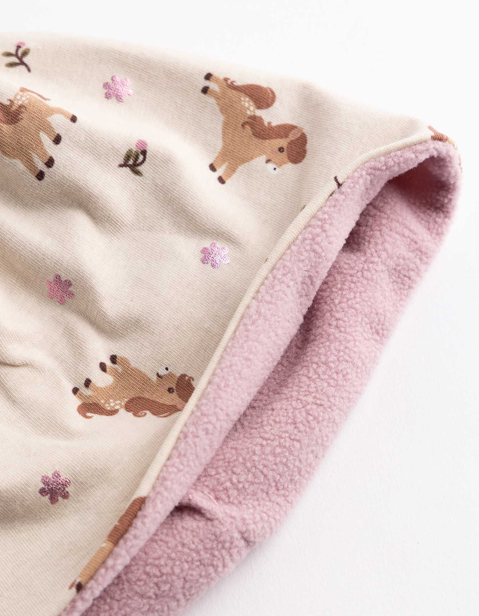 Beanie - Allover-Print - Rosa