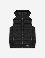 Vestă matlasată - Finisaje elastice - Negru