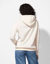 Felpa con cappuccio - Inserto in pizzo - bianco