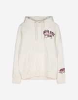 Pulover s kapuco - Tisk na hrbtu - belo