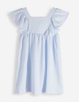 Blusenkleid - &Auml;rmel mit Volants - Hellblau