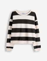 Sweatshirt - Streifen - wei&szlig;