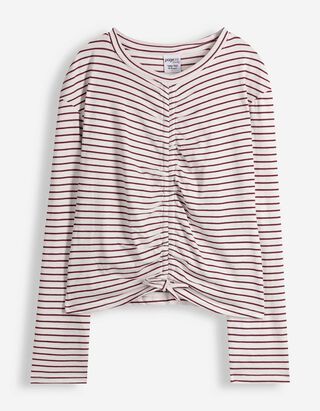 Longshirt - Streifen - Off-White