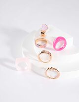 Ring - 6er-Pack - rosa-gold-pink