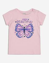 Tricou - Imprimeu sclipici - Roz