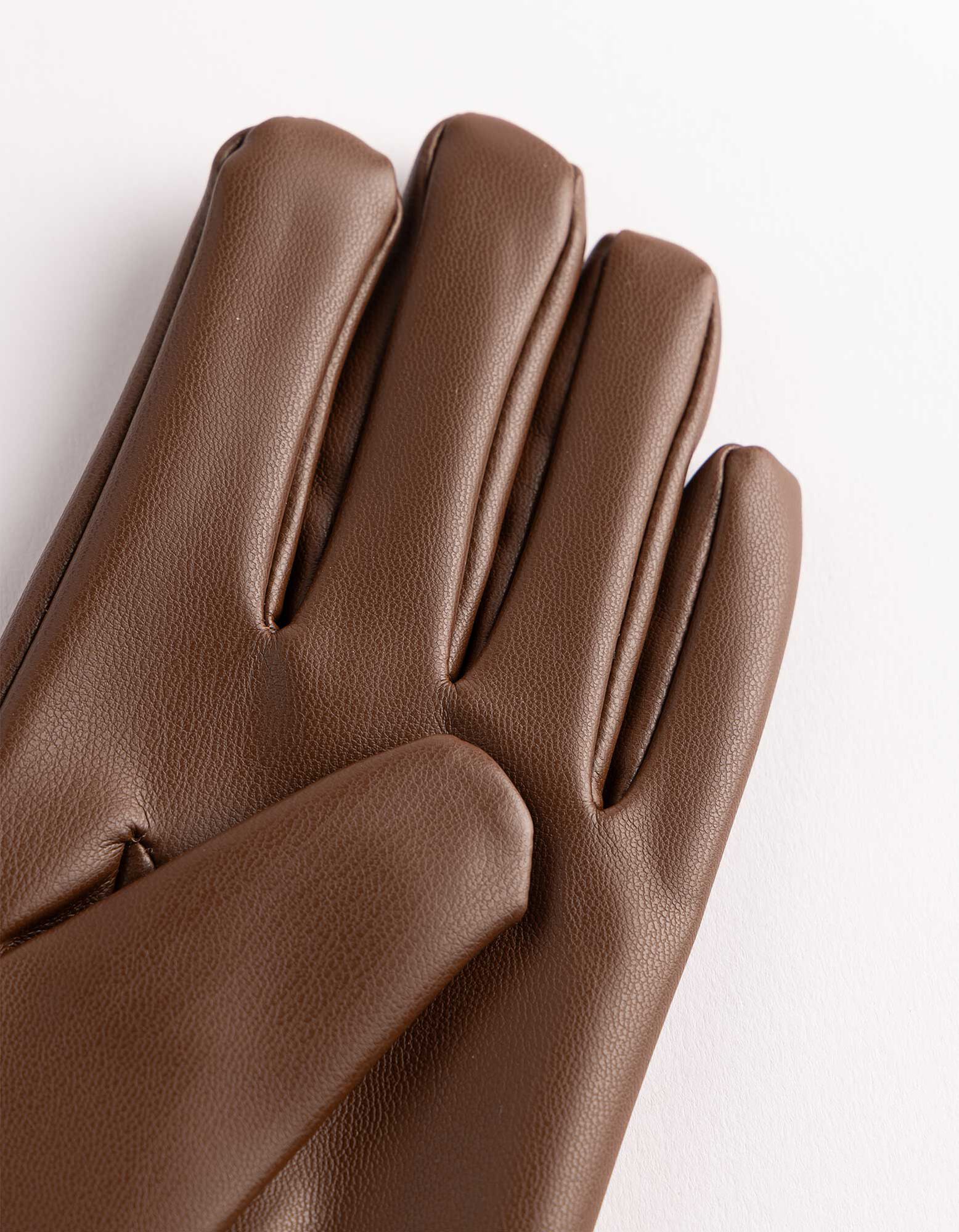 Gants - Similicuir - brun fonc&eacute;