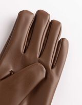 Gants - Similicuir - brun fonc&eacute;