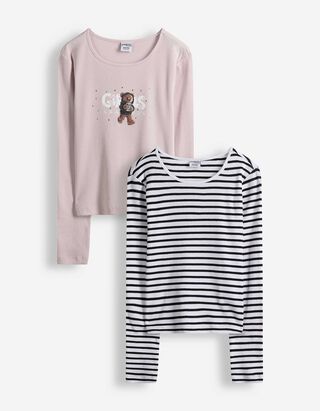 Langarmshirt - 2er-Pack - lila