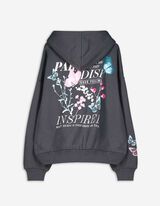 Hoodie - Afdrukken achteraan - donkergrijs