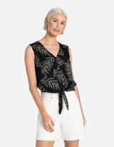 Maglia blusata - Con nodi - nero