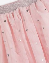 Set aus Shirt und Rock - Glitzerprint - weiß