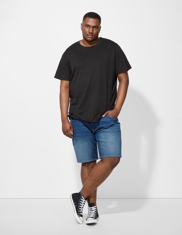 Short en jean - Coupe Straight Fit - Bleu foncé