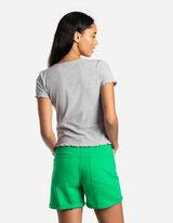 T-shirt - falisty brzeg - jasny szary