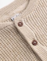 Pull-over - Patte de boutonnage - Beige