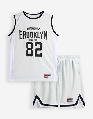 Set aus Top und Hose - Mesh - hellblau