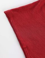 T-shirt - dekolt serafino - ciemny czerwony