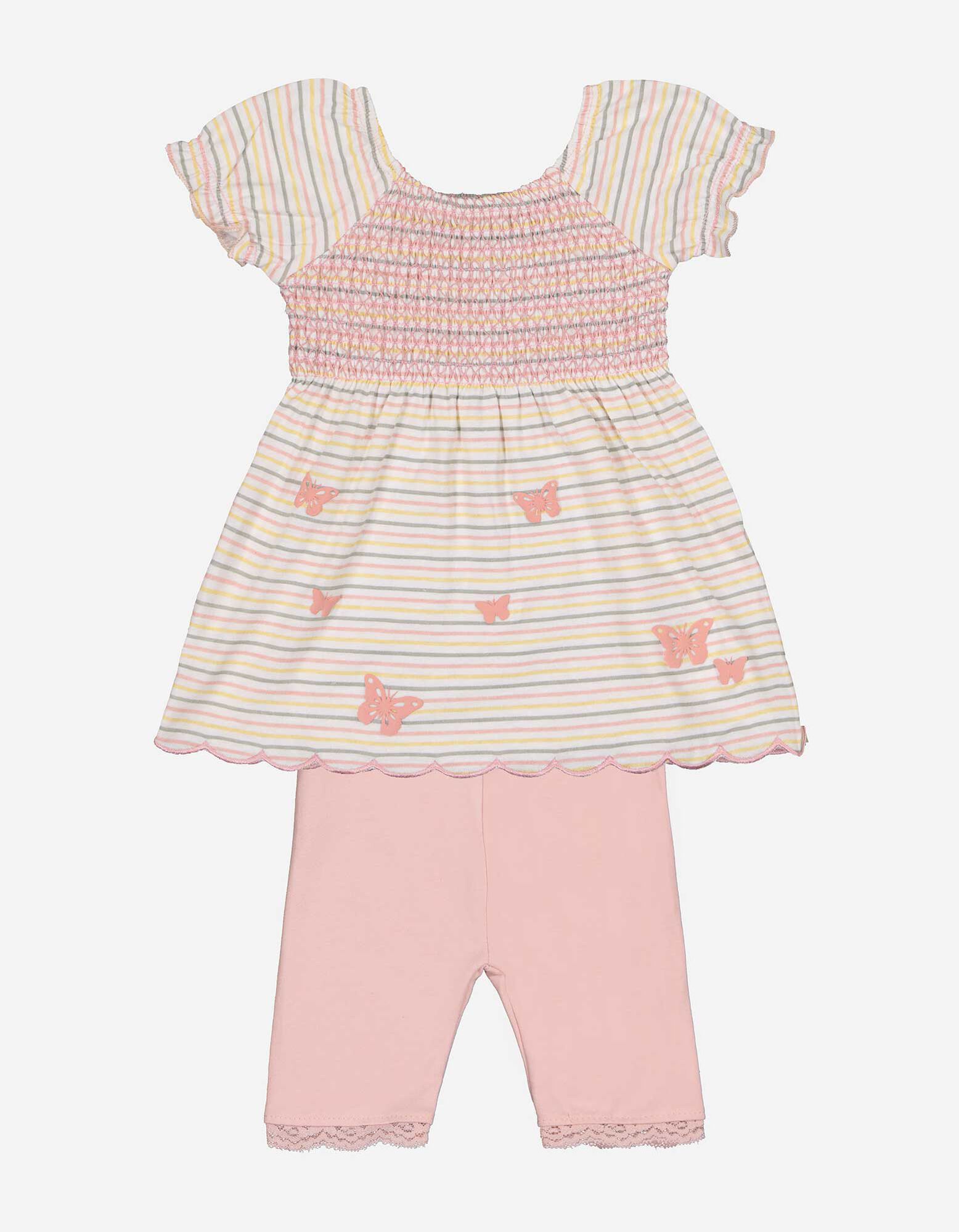 Set van jurk en legging - Met kant - roze