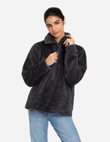 Troyer - pluszowe futerko - ciemny szary