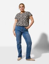 T-Shirt - Allover-Muster - schwarz