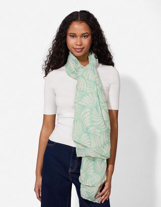 &Eacute;charpe - &agrave; motifs - Vert clair