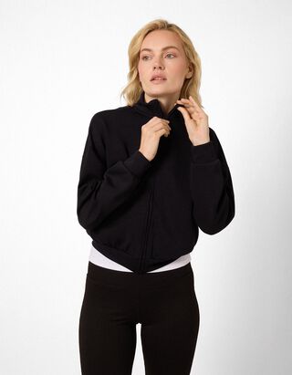 Sweatjacke - Soft-Touch - Schwarz