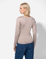 Pikkade varrukatega s&auml;rk - Slim Fit - beezh