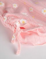 T-shirt - sznurowanie - rozowy