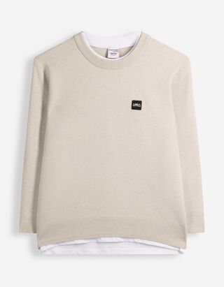 Strickpullover - Loose Fit - Hellgrau