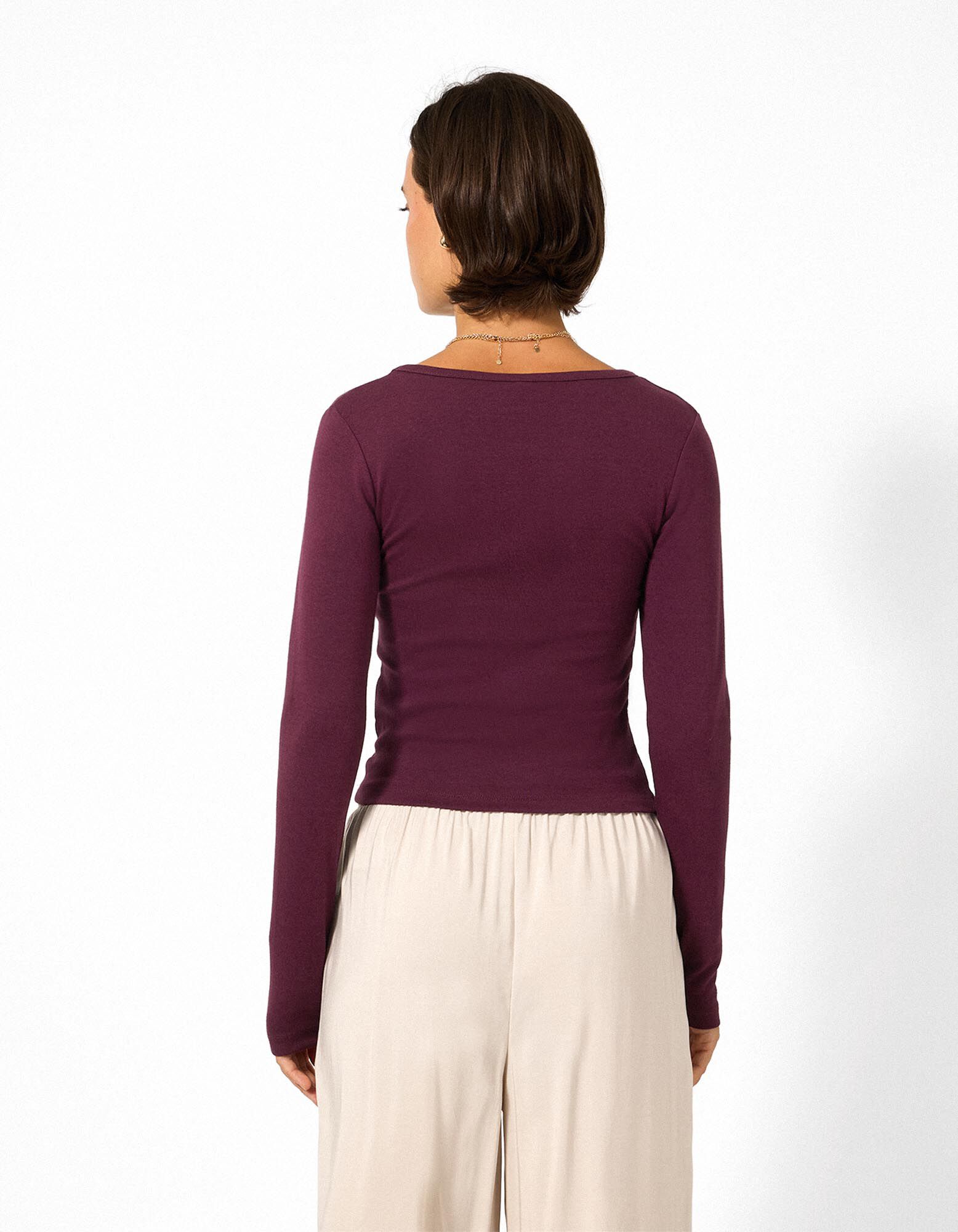 Cropped shirt - kort - Paars