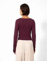 Cropped shirt - kort - Paars