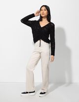 Püksid - lai sääreosa - beezh