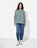 Hemdbluse - Streifen - dunkelgrün