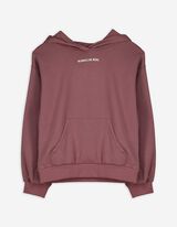 Sweat à capuche - Imprimé - Rouge foncé