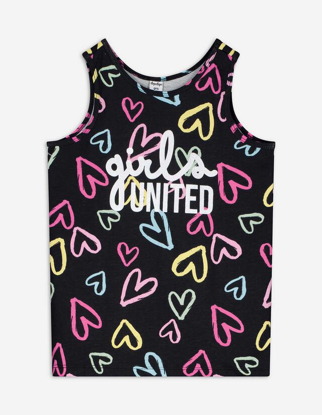 Top - Print all-over - zwart