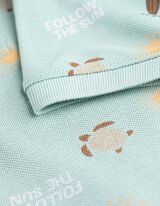 Poloshirt - Allover-Print - türkis