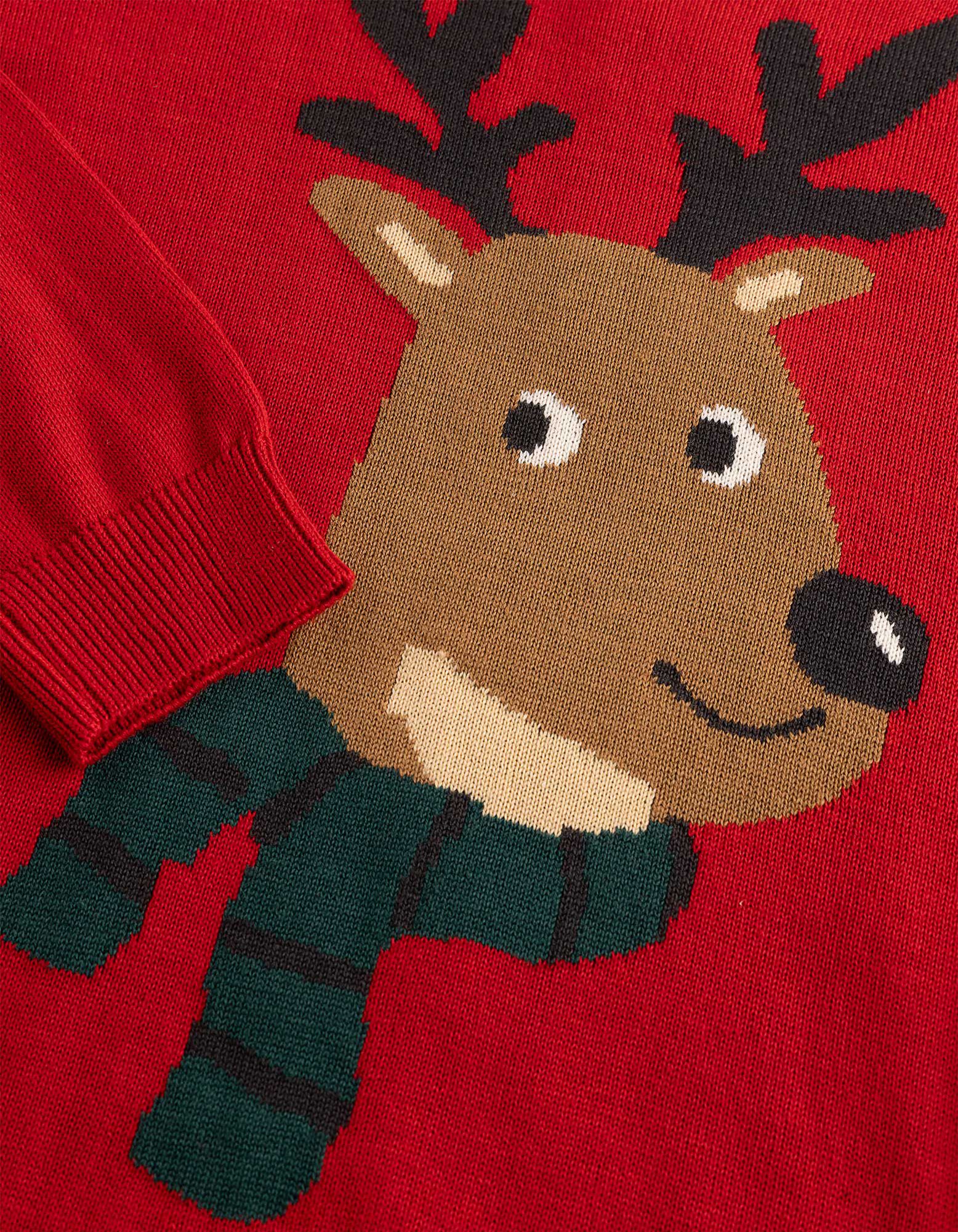 Strickpullover - Applikation - Rot