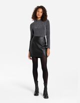 Maglia a manica lunga - Tessuto glitterato - nero