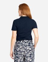 Polo - Misto cotone - blu scuro