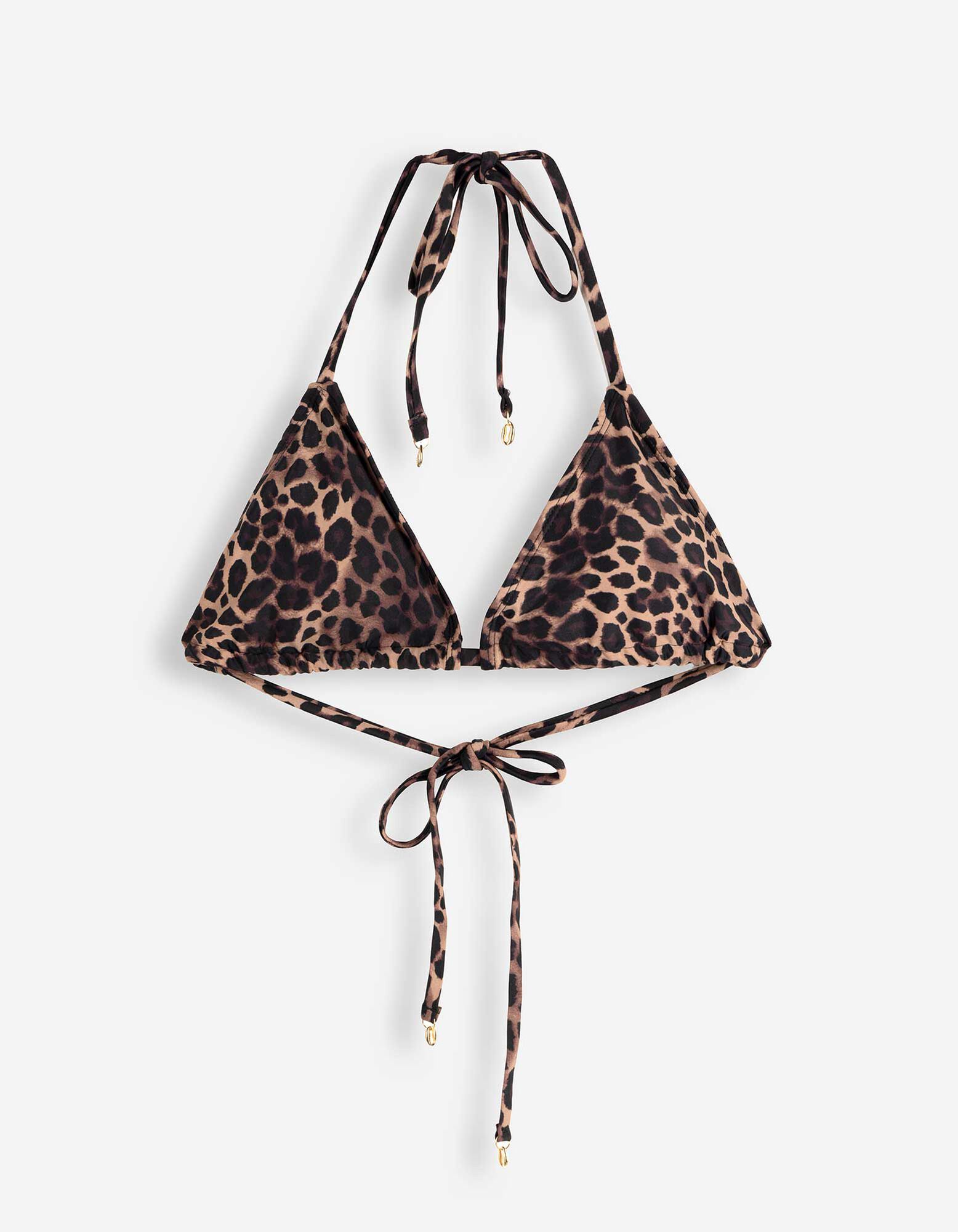 Haut de bikini - Motif l&eacute;opard - Brun