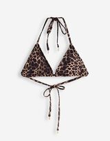 Haut de bikini - Motif l&eacute;opard - Brun